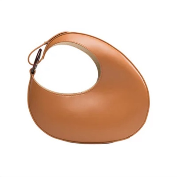 New Retro designer half moon tote bag | brown tan - Picture 4 of 16